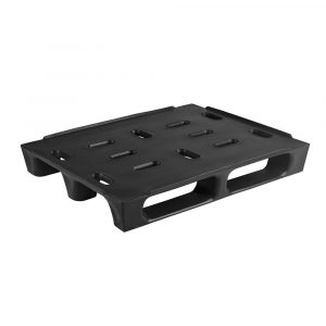 Pallet rotomoldado 1000×1200 com runner e aba-lateral—Vista-Isométrica